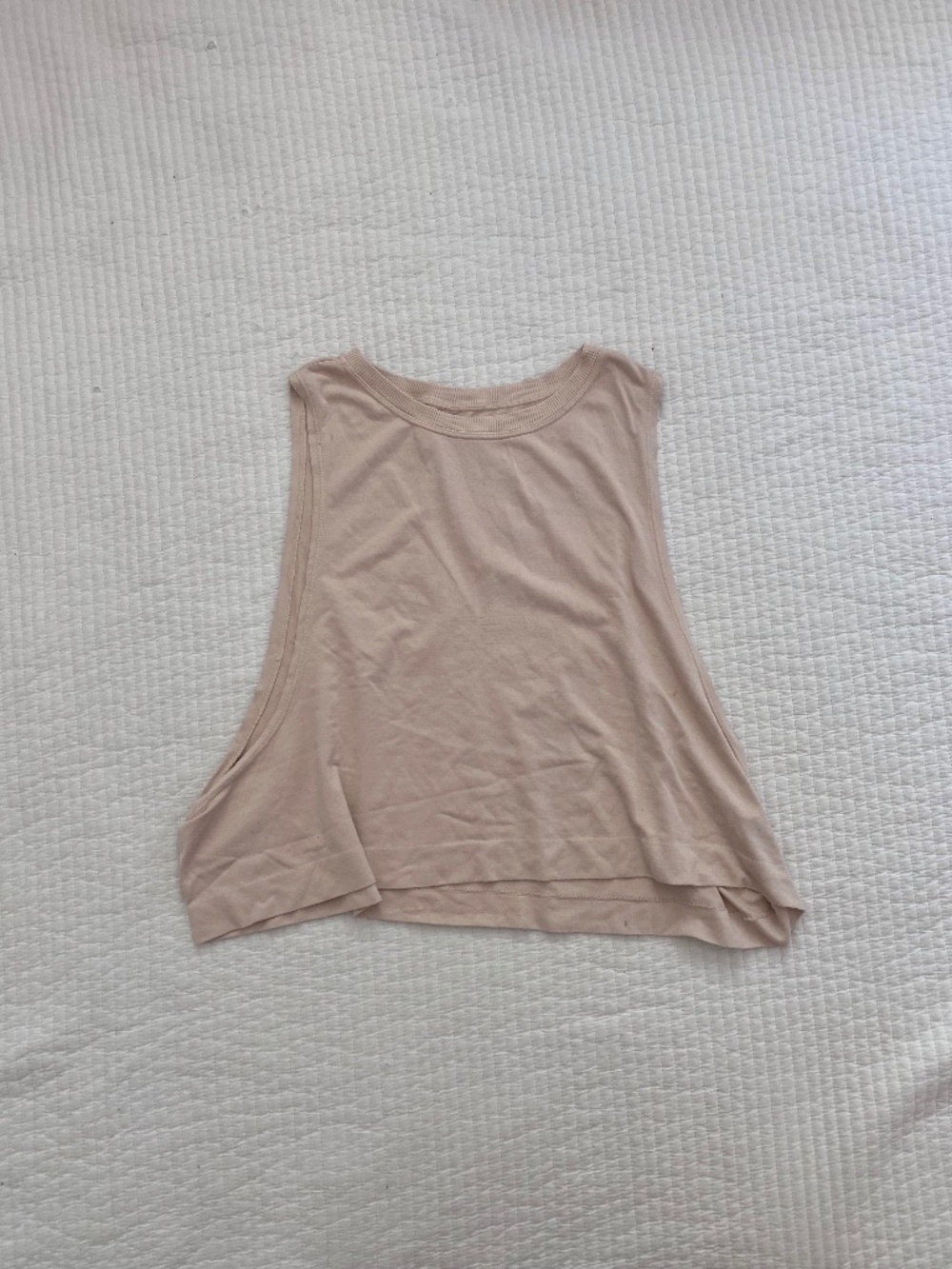 cream flowy workout tank top